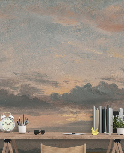 fine art wallpaper mural called A Cloud Study, Sunset by John Constable for bedrooms and living rooms fine art wallpaper mural called A Cloud Study, Sunset by John Constable for bedrooms and living rooms