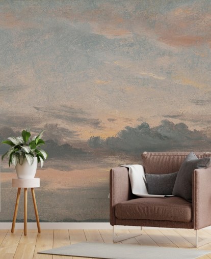 fine art wallpaper mural called A Cloud Study, Sunset by John Constable for bedrooms and living rooms fine art wallpaper mural called A Cloud Study, Sunset by John Constable for bedrooms and living rooms