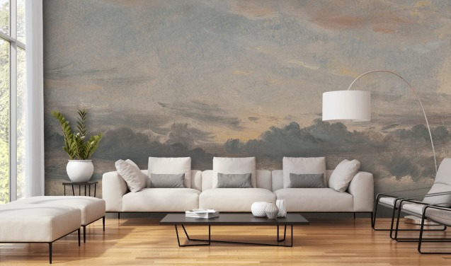 fine art wallpaper mural called A Cloud Study, Sunset by John Constable for bedrooms and living rooms