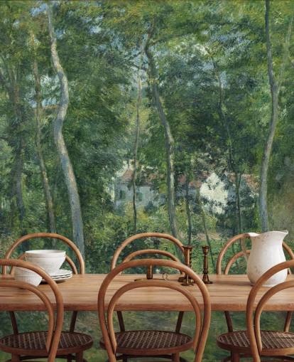 kunsttapet veggmaleri kalt Edge of the Woods Near L'Hermitage, Pontoise av Camille Pissarro for soverom og stuer kunsttapet veggmaleri kalt Edge of the Woods Near L'Hermitage, Pontoise av Camille Pissarro for soverom og stuer