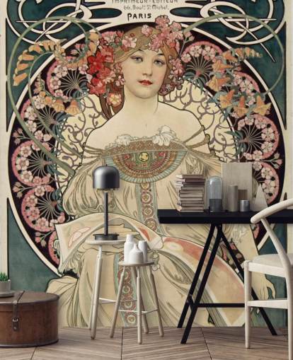 fine art wall mural called F. Champenois Imprimeur-Editeur by Alphonse Mucha fine art wall mural called F. Champenois Imprimeur-Editeur by Alphonse Mucha