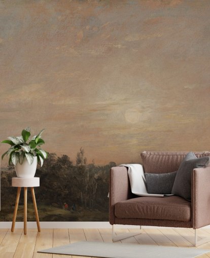 Kunsttapete namens Hampstead Heath mit Blick auf Harrow von John Constable Kunsttapete namens Hampstead Heath mit Blick auf Harrow von John Constable