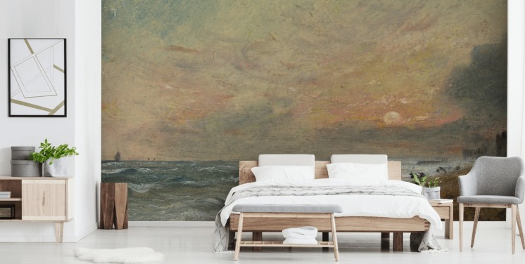 kunsttapet veggmaleri kalt Hove Beach av John Constable for soverom, stuer og hjemmekontorer