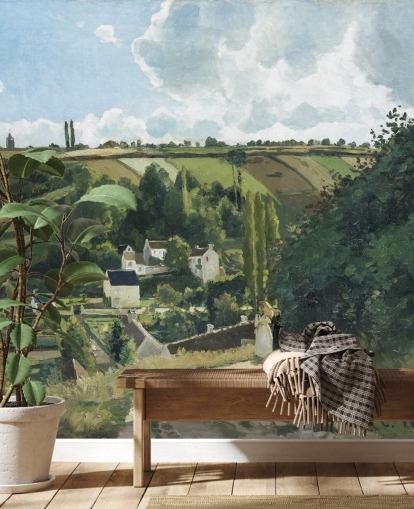 mural de papel pintado de bellas artes llamado Jalais Hill, Pontoise de Camille Pissarro para dormitorios y salones mural de papel pintado de bellas artes llamado Jalais Hill, Pontoise de Camille Pissarro para dormitorios y salones