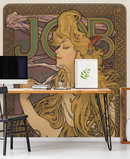 papier peint mural art nouveau appelé Job (1896) d'Alphonse Mucha pour les salons et les chambres papier peint mural art nouveau appelé Job (1896) d'Alphonse Mucha pour les salons et les chambres