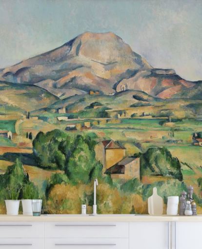 mural de papel pintado de bellas artes llamado La Montagne Sainte-Victoire de Paul Cezanne para dormitorios y salas de estar mural de papel pintado de bellas artes llamado La Montagne Sainte-Victoire de Paul Cezanne para dormitorios y salas de estar