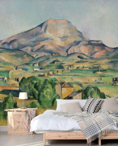 kunsttapet vægmaleri kaldet La Montagne Sainte-Victoire af Paul Cezanne til soveværelser og stuer kunsttapet vægmaleri kaldet La Montagne Sainte-Victoire af Paul Cezanne til soveværelser og stuer