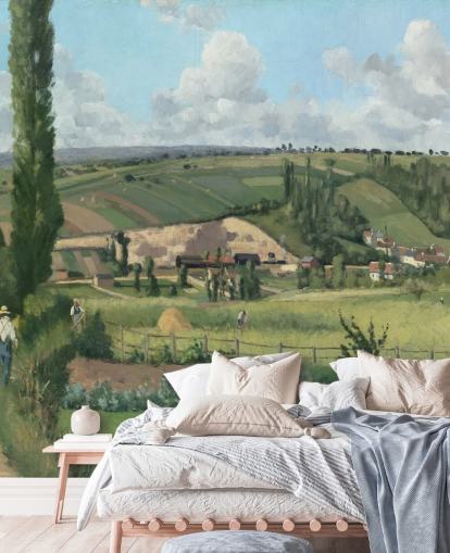 fine art wallpaper mural called Landscape at Les Pâtis, Pontoise by Camille Pissarro fine art wallpaper mural called Landscape at Les Pâtis, Pontoise by Camille Pissarro