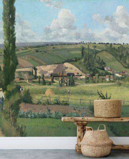 fine art wallpaper mural called Landscape at Les Pâtis, Pontoise by Camille Pissarro fine art wallpaper mural called Landscape at Les Pâtis, Pontoise by Camille Pissarro