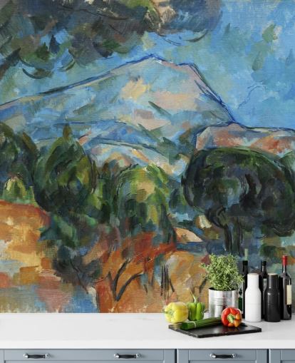 konstväggmålning kallad Mount Sainte-Victoire (1904) av Paul Cezanne för sovrum konstväggmålning kallad Mount Sainte-Victoire (1904) av Paul Cezanne för sovrum