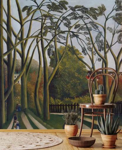 mural de papel pintado de bellas artes llamado Los bancos del Bievre cerca de Bicêtre de Henri Rousseau mural de papel pintado de bellas artes llamado Los bancos del Bievre cerca de Bicêtre de Henri Rousseau