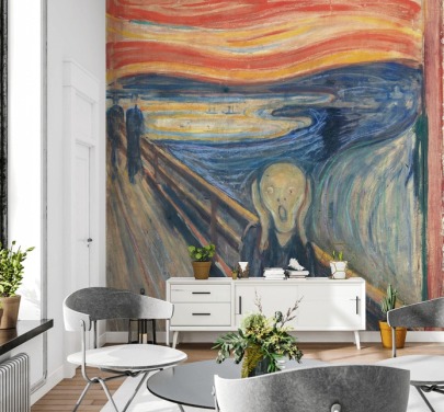 kunsttapet vægmaleri kaldet The Scream af Edvard Munch til soveværelser og stuer