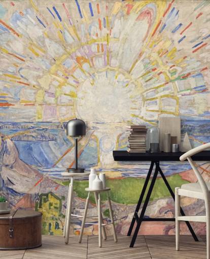 papier peint mural d'art intitulé The Sun d'Edvard Munch pour les cuisines, les salons et les chambres papier peint mural d'art intitulé The Sun d'Edvard Munch pour les cuisines, les salons et les chambres