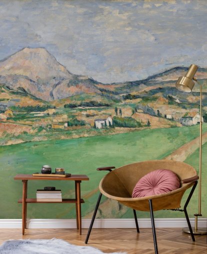 konsttapet väggmålning kallad Mot Mont Sainte-Victoire av Paul Cezanne för sovrum och lounger konsttapet väggmålning kallad Mot Mont Sainte-Victoire av Paul Cezanne för sovrum och lounger