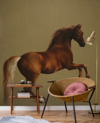 mural de papel de parede de belas artes chamado Whistlejacket de George Stubbs para quartos e salas de estar mural de papel de parede de belas artes chamado Whistlejacket de George Stubbs para quartos e salas de estar