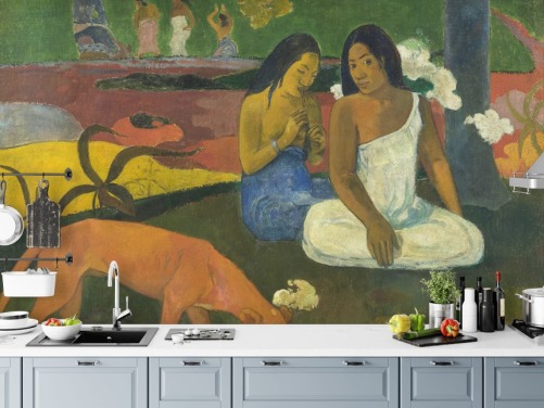 fine art wallpaper mural called Arearea by Paul Gauguin for bedrooms, home offices and living rooms