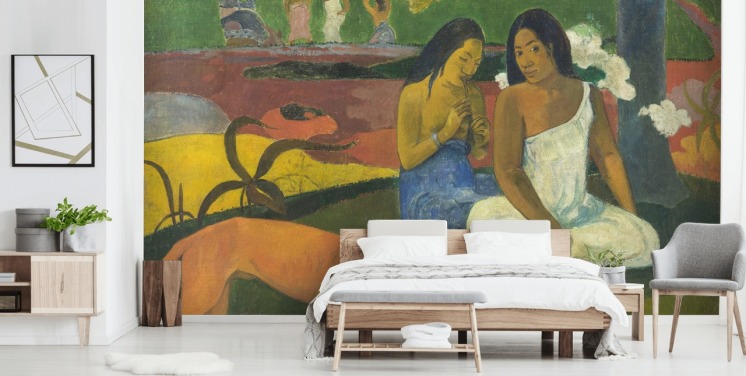 fine art wallpaper mural called Arearea by Paul Gauguin for bedrooms, home offices and living rooms