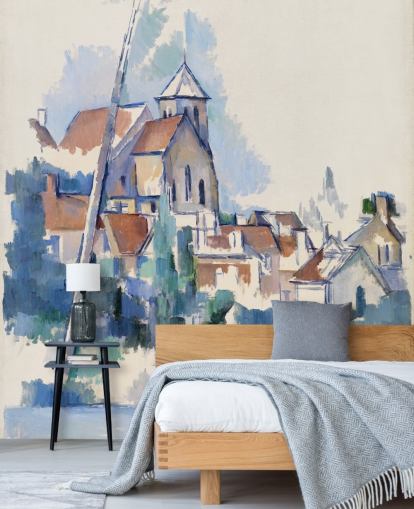 fine art wall mural called Church at Montigny-sur-Loing by Paul Cezanne for bedrooms, living rooms and home offices fine art wall mural called Church at Montigny-sur-Loing by Paul Cezanne for bedrooms, living rooms and home offices
