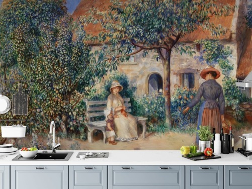 kunsttapet vægmaleri kaldet In Brittany (En Bretagne) af Renoir til stuer og soveværelser