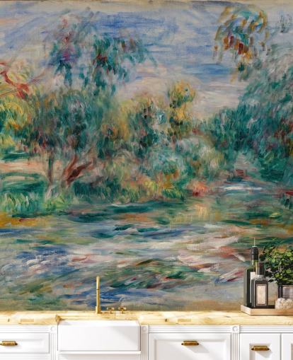konstväggmålning kallad Landscape (Paysage) II av Pierre-Auguste Renoir för matsalar, vardagsrum och sovrum konstväggmålning kallad Landscape (Paysage) II av Pierre-Auguste Renoir för matsalar, vardagsrum och sovrum