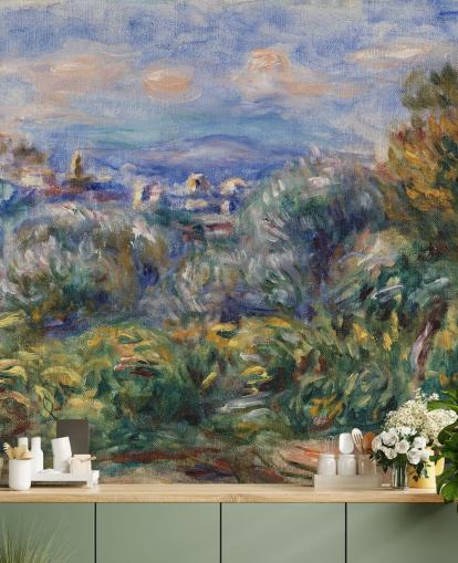 fine art wallpaper mural called Landscape (Paysage) by Pierre-Auguste Renoir for bedrooms and living rooms fine art wallpaper mural called Landscape (Paysage) by Pierre-Auguste Renoir for bedrooms and living rooms