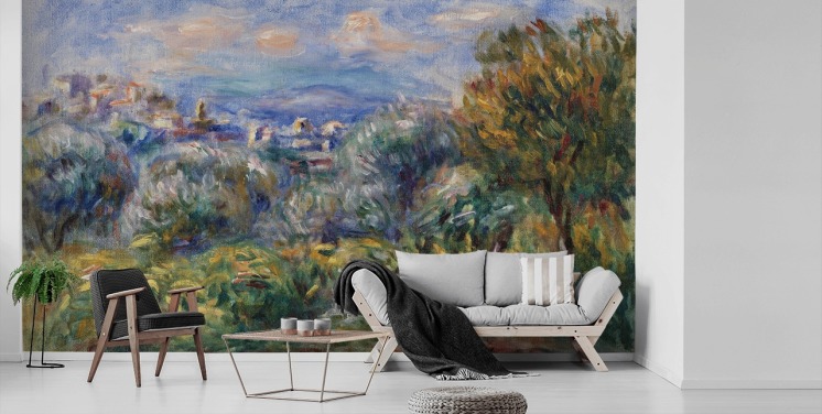 kunsttapet vægmaleri kaldet Landskab (Paysage) af Pierre-Auguste Renoir til soveværelser og stuer