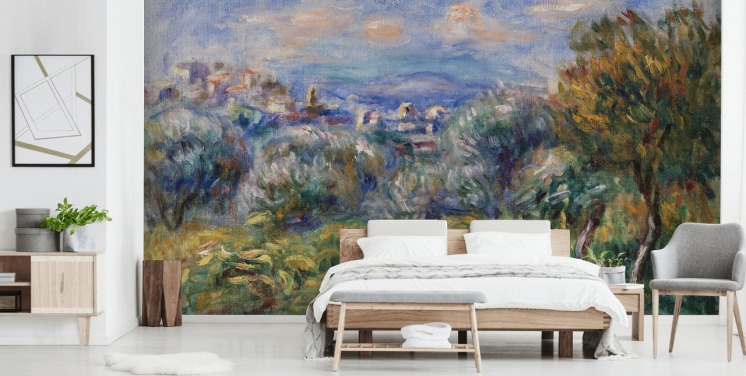 fine art wallpaper mural called Landscape (Paysage) by Pierre-Auguste Renoir for bedrooms and living rooms