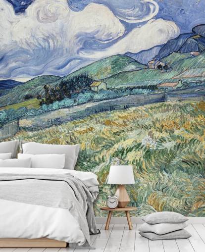 carta da parati fine art chiamata Landscape from Saint-Remy di Vincent van Gogh carta da parati fine art chiamata Landscape from Saint-Remy di Vincent van Gogh