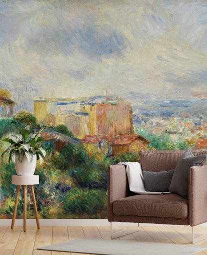 mural de parede de belas artes chamado View From Montmartre de Pierre-Auguste Renoir para quartos e salas de estar mural de parede de belas artes chamado View From Montmartre de Pierre-Auguste Renoir para quartos e salas de estar