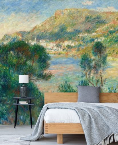 fine art wallpaper mural called View of Monte Carlo from Cap Martin by Pierre-Auguste Renoir for bedrooms and living rooms fine art wallpaper mural called View of Monte Carlo from Cap Martin by Pierre-Auguste Renoir for bedrooms and living rooms