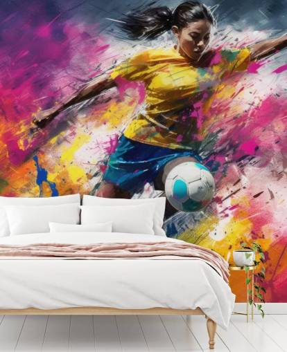 football illustration wallpaper mural called Football Striker for bedrooms football illustration wallpaper mural called Football Striker for bedrooms