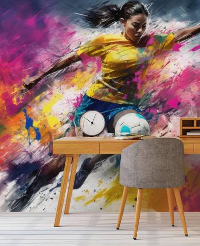 football illustration wallpaper mural called Football Striker for bedrooms football illustration wallpaper mural called Football Striker for bedrooms