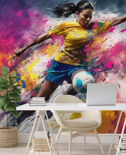 papier peint mural d'illustration de football appelé Football Striker pour chambres papier peint mural d'illustration de football appelé Football Striker pour chambres
