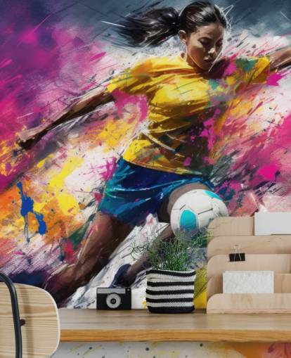 football illustration wallpaper mural called Football Striker for bedrooms football illustration wallpaper mural called Football Striker for bedrooms
