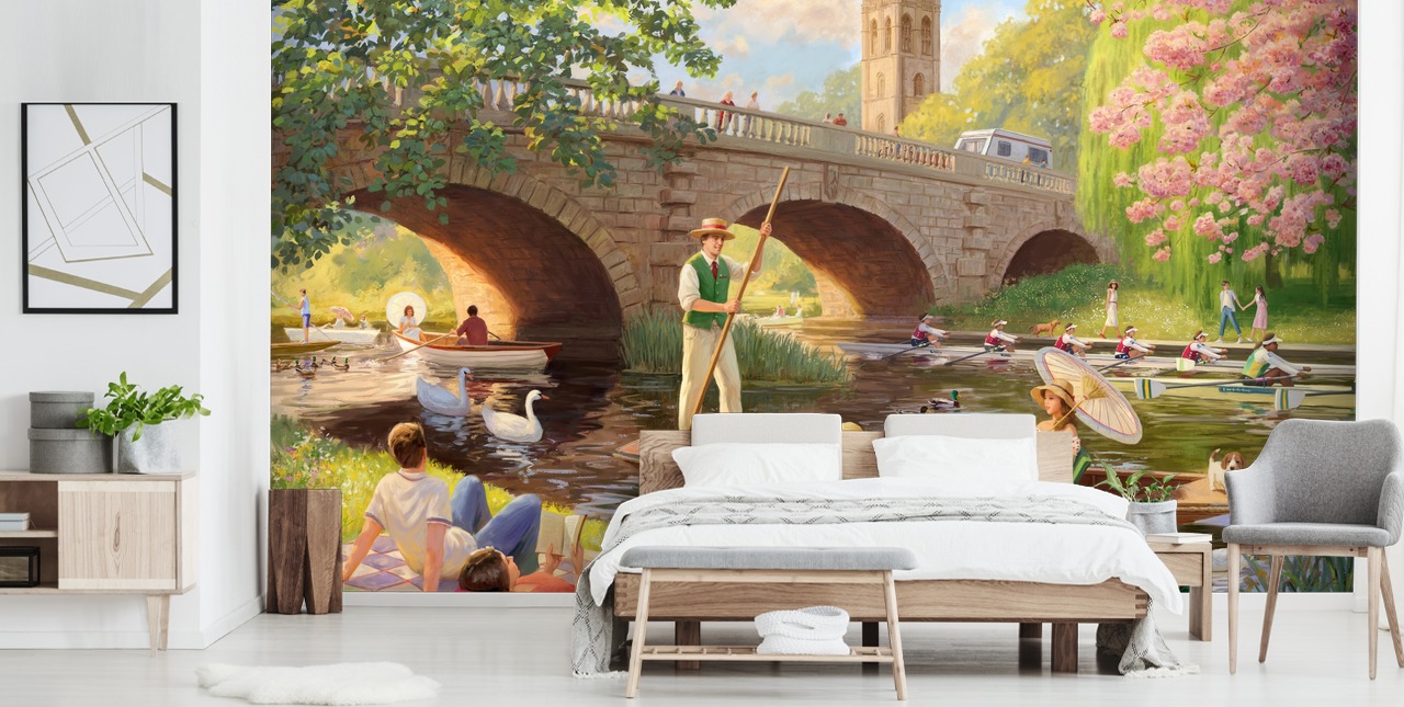 bygone era wall mural called Boat Ride by Daniel Rodgers for care homes
