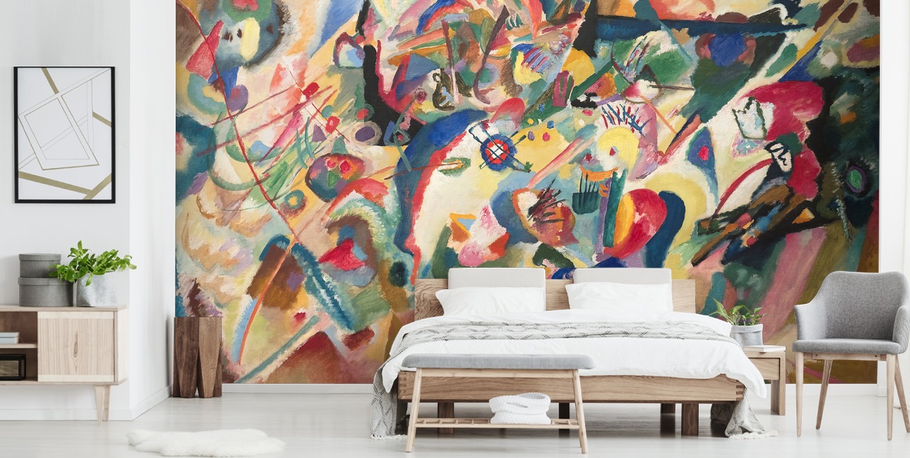 kunsttapet vægmaleri kaldet Entwurf 3 zu Komposition VII af Wassily Kandinsky kunsttapet vægmaleri kaldet Entwurf 3 zu Komposition VII af Wassily Kandinsky