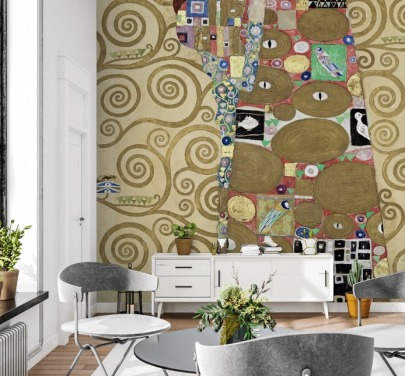 kunsttapet vægmaleri kaldet Fulfillment af Gustav Klimt til soveværelser og stuer