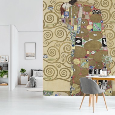 Gustav Klimtin taide-taustakuvamaalaus nimeltä Fulfillment makuuhuoneisiin ja olohuoneisiin