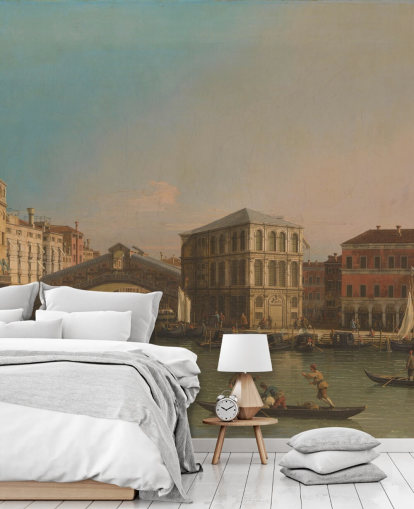 fine art wallpaper mural called Grand Canal (Rialto Bridge) by Canaletto for living rooms and bedrooms fine art wallpaper mural called Grand Canal (Rialto Bridge) by Canaletto for living rooms and bedrooms