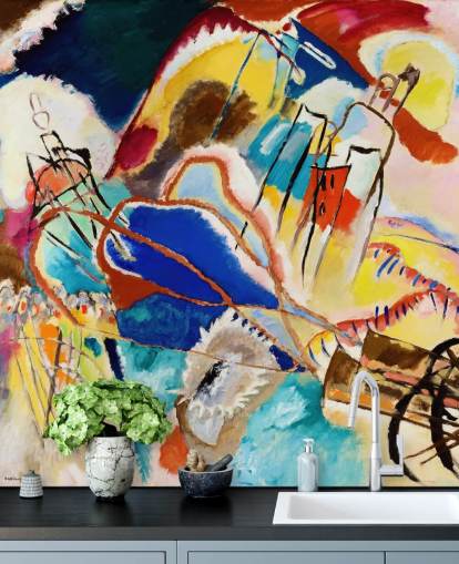 murale d'arte chiamato Improvisation No. 30 (Cannons) di Wassily Kandinsky per salotti, camere da letto e uffici murale d'arte chiamato Improvisation No. 30 (Cannons) di Wassily Kandinsky per salotti, camere da letto e uffici