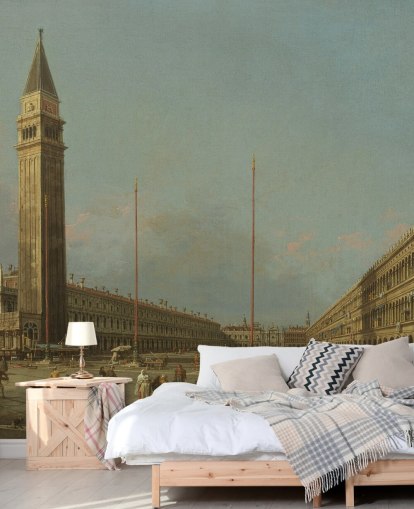 fine art wallpaper mural called Piazza San Marco Looking South and West by Canaletto fine art wallpaper mural called Piazza San Marco Looking South and West by Canaletto
