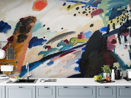 fine art wall mural called Romantic Landscape by Wassily Kandinsky for bedrooms and lounges