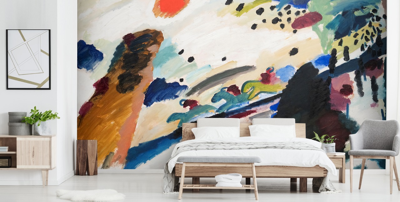 fine art wall mural called Romantic Landscape by Wassily Kandinsky for bedrooms and lounges