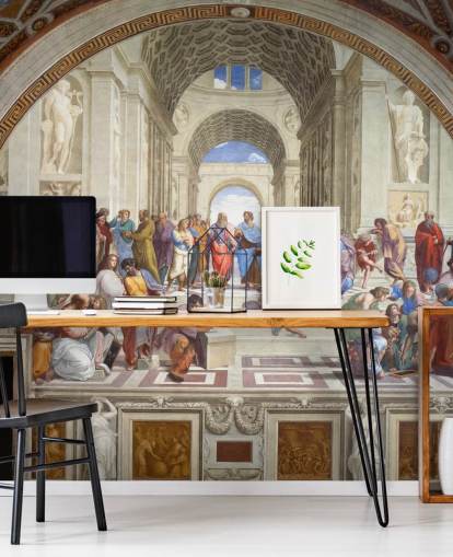 kunstvægmaleri kaldet The School of Athens af Raphael til hjem, kontorer og virksomheder kunstvægmaleri kaldet The School of Athens af Raphael til hjem, kontorer og virksomheder