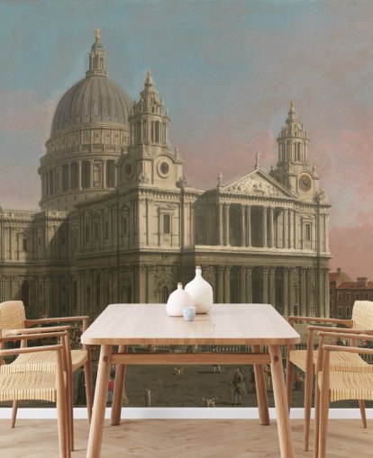 Kunsttapete namens St. Paul's Cathedral von Canaletto für Heimbüros und Schlafzimmer Kunsttapete namens St. Paul's Cathedral von Canaletto für Heimbüros und Schlafzimmer