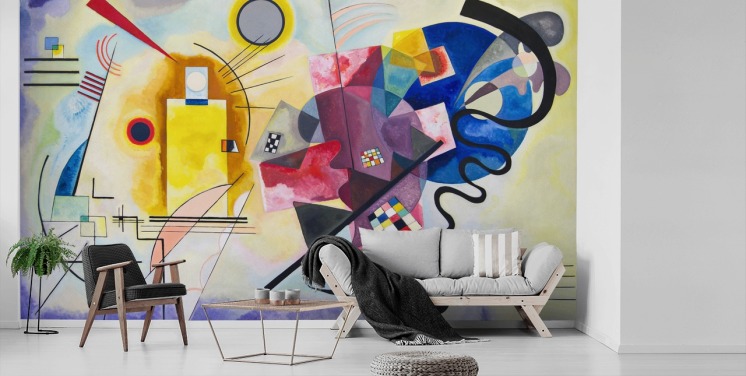 konstväggmålning kallad Yellow-Red-Blue av Wassily Kandinsky för hem, kontor och företag