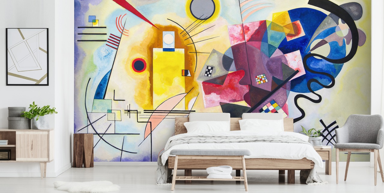 fine art wall mural called Yellow-Red-Blue by Wassily Kandinsky for homes, offices and businesses