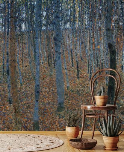 fine art wallpaper mural called Beech Grove by Gustav Klimt for bedrooms, living rooms and offices fine art wallpaper mural called Beech Grove by Gustav Klimt for bedrooms, living rooms and offices