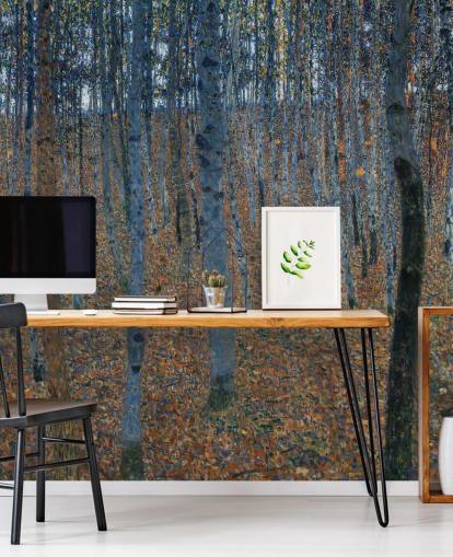 fine art wallpaper mural called Beech Grove by Gustav Klimt for bedrooms, living rooms and offices fine art wallpaper mural called Beech Grove by Gustav Klimt for bedrooms, living rooms and offices