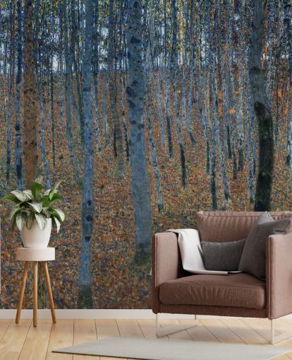 fine art wallpaper mural called Beech Grove by Gustav Klimt for bedrooms, living rooms and offices fine art wallpaper mural called Beech Grove by Gustav Klimt for bedrooms, living rooms and offices